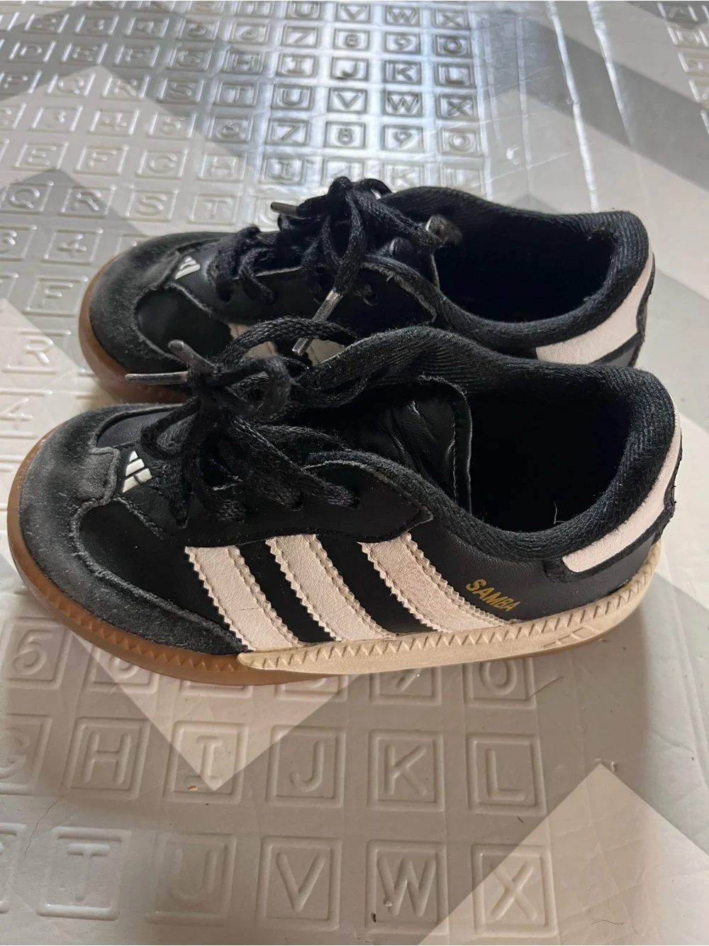 adidas Kids Samba Sneakers - Black/White with Gum Sole